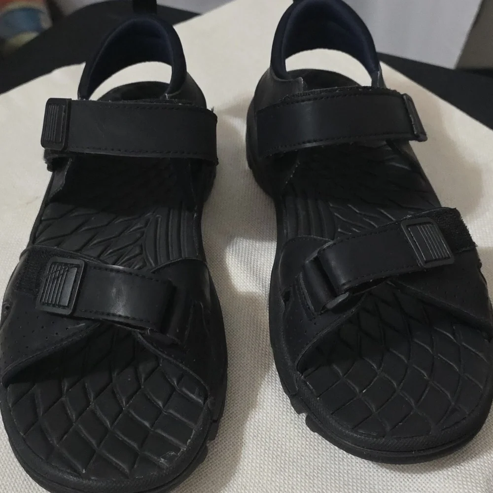 Nunn Bush Men's Black Outdoor Sandals Shoes Hook & Loop Straps Sz‎ 10 EUC